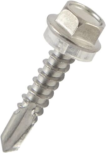 LIONMAX #10 × 1" Self Drilling Screws, Hex Washer Head Sheet Metal Screws, 304 Stainless Steel 18-8, Anti-Corrosion, 50 PCS in Saudi Arabia