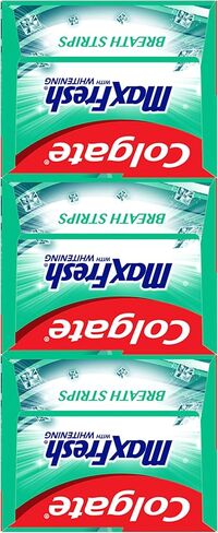 Colgate Max Fresh with Whitening Toothpaste with Mini Breath Strips, Clean Mint Toothpaste for Bad Breath, 6.3 Oz Tube. 3 Pack in Kuwait