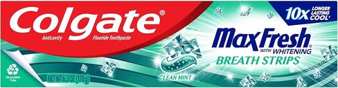 Colgate Max Fresh with Whitening Toothpaste with Mini Breath Strips, Clean Mint Toothpaste for Bad Breath, 6.3 Oz Tube. 3 Pack in Kuwait