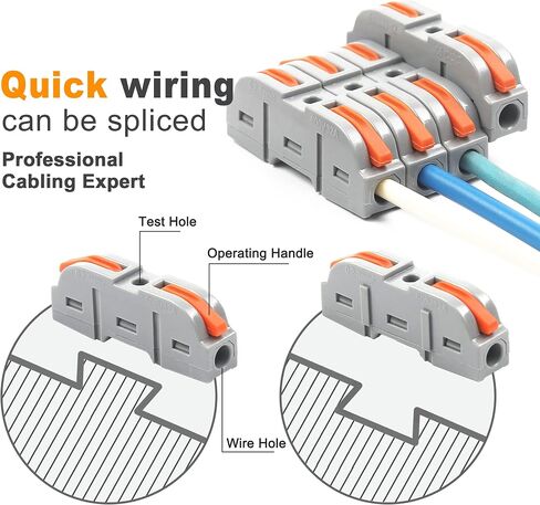 DIY YOU 55pcs Lever Nut Wire Connectors,1 to 1 Inline Wire Connectors kit for Quick Connect,Push in Compact Splicing Electrical Connectors Butt Terminals for Circuit Inline 28-12 AWG in Saudi Arabia