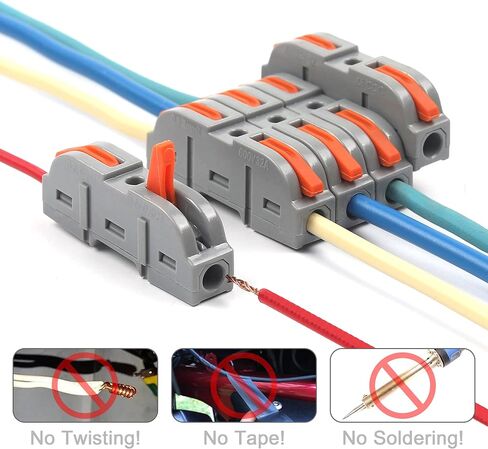 DIY YOU 55pcs Lever Nut Wire Connectors,1 to 1 Inline Wire Connectors kit for Quick Connect,Push in Compact Splicing Electrical Connectors Butt Terminals for Circuit Inline 28-12 AWG in Saudi Arabia