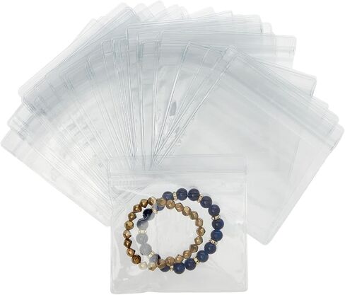 Stockroom Plus 100 Pack Clear Plastic Bags for Jewelry, Earrings, Necklaces, Mini Resealable Bags for Small Business (3.15 x 4.75 In) in Kuwait