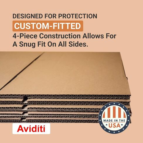صندوق شحن AVIDITI للمرآة والزجاج 40 بوصة طول × 3.5 بوصة عرض × 60 بوصة ارتفاع | صندوق من الورق المقوى المموج للتعبئة والنقل والتخزين in Saudi Arabia