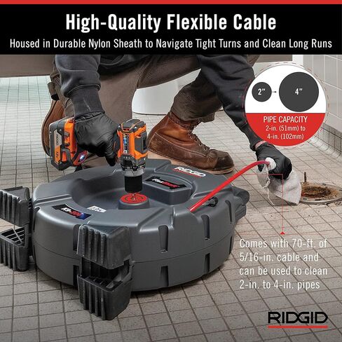 RIDGID 64273 نموذج K9-204 مجموعة آلة تنظيف الصرف FlexShaft لأنابيب 2 "-4" in Kuwait