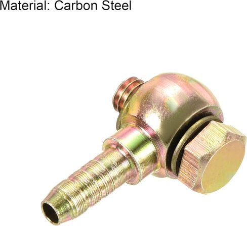 PATIKIL خرطوم بارب تركيب الكوع 8 مم شائك M14x1.5 خيط ذكر، 2 حزمة محولات أنابيب الصلب الكربوني موصلات لزيت الوقود والماء الهواء، ذهبي in Kuwait