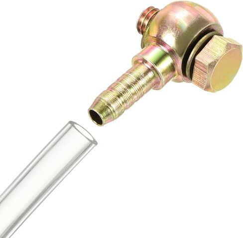 PATIKIL خرطوم بارب تركيب الكوع 8 مم شائك M14x1.5 خيط ذكر، 2 حزمة محولات أنابيب الصلب الكربوني موصلات لزيت الوقود والماء الهواء، ذهبي in Kuwait