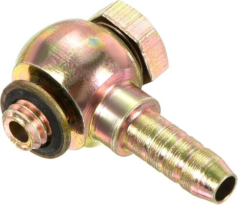 PATIKIL خرطوم بارب تركيب الكوع 8 مم شائك M14x1.5 خيط ذكر، 2 حزمة محولات أنابيب الصلب الكربوني موصلات لزيت الوقود والماء الهواء، ذهبي in Kuwait