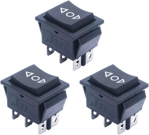 mxuteuk 3pcs Latching Rocker Switch ON/Off/ON, DC 12V 10A Toggle Power Button 3 Position 6 Pin DPDT Motor Polarity Reversing Control L-KCD2-223JT in Saudi Arabia