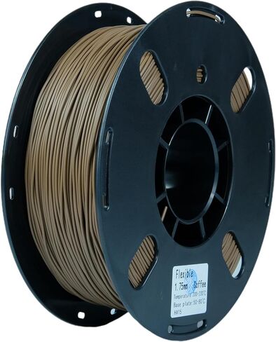RANKI TPU Filament 1.75 mm Flexible TPU, 3D Printer Filament, Dimensional Accuracy +/- 0.05 mm, 98A,1kg Spool,Black in Kuwait
