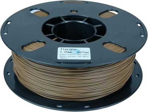 RANKI TPU Filament 1.75 mm Flexible TPU, 3D Printer Filament, Dimensional Accuracy +/- 0.05 mm, 98A,1kg Spool,Black in Kuwait