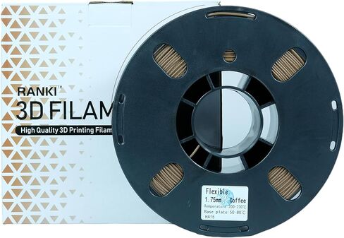 RANKI TPU Filament 1.75 mm Flexible TPU, 3D Printer Filament, Dimensional Accuracy +/- 0.05 mm, 98A,1kg Spool,Black in Kuwait