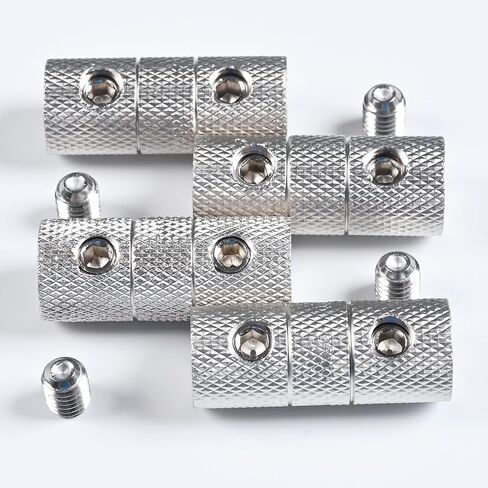 4 Gauge Wire Connectors, 4 Gauge Wire Splice Connectors Nickel Plated Brass, 4 Gauge Battery Cable Connector, 4 Gauge Butt Connectors with Hexagonal Wrenches and Screws (4 Packs) in Saudi Arabia