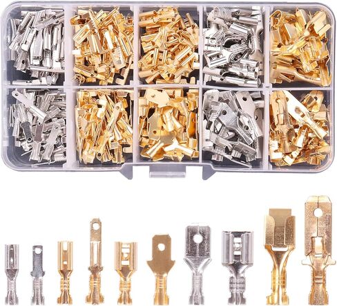 Kinstecks 210PCS 2.8mm 4.8mm 6.3mm Wire Spade Connector Male and Female Quick Splice Wire Crimp Terminal Block Assortment Kit for DIY Electrical Motorcycle Vehicle Boat in Kuwait