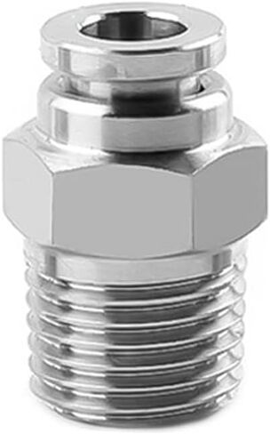 1Pack Pneumatic Stainless Steel Male Straight 1/2" Tube OD x 1/2" NPT Thread Push to Connect Air Fittings,Air Line Hose Fittings Kit Connector(1, 1/2''OD X 1/2''NPT) in Saudi Arabia