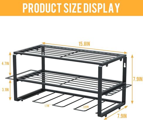 اريتلي منظم ادوات كهربائية - 4 حوامل للمثقاب، رف ادوات عائم من 3 طبقات، منظم ادوات معدني لاسلكي شديد التحمل، قاعدة شحن ممتازة للمثقاب ورف تخزين للمراب in Kuwait