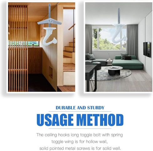 غلاركس 20 مجموعة/80 قطعة خطاف سقف 1 انش شديد التحمل مع براغي فولاذية واجنحة تبديل لتعليق النباتات وتركيب السقف وتثبيت تجويف الحائط، لمسة نهائية من المينا البيضاء in Kuwait