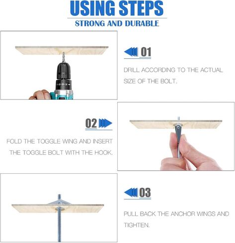 غلاركس 20 مجموعة/80 قطعة خطاف سقف 1 انش شديد التحمل مع براغي فولاذية واجنحة تبديل لتعليق النباتات وتركيب السقف وتثبيت تجويف الحائط، لمسة نهائية من المينا البيضاء in Kuwait