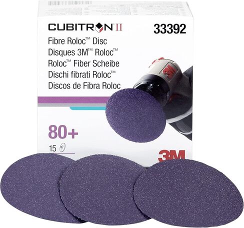 3M Cubitron II Roloc Fibre Disc, 786C, 33391, 3 in, 60+ Grit, 15 Pack, High Performance, Fast Cutting, Long Lasting | 15 Discs, Used for Automotive Grinding, Weld Blending, Deburring in Saudi Arabia