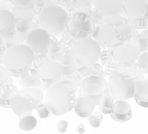 300 Pcs Plastic Hole Plugs White Screw Plugs Plastic Hole Cover Snap in Locking Hole Plug Flush Type Panel Round Hole Plugs for Kitchen Furniture Chair Cabinets Locking Hole(1/2 Inch, White, 300) in Saudi Arabia