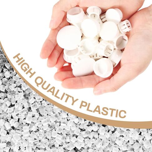 300 Pcs Plastic Hole Plugs White Screw Plugs Plastic Hole Cover Snap in Locking Hole Plug Flush Type Panel Round Hole Plugs for Kitchen Furniture Chair Cabinets Locking Hole(1/2 Inch, White, 300) in Saudi Arabia