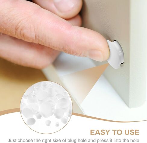 300 Pcs Plastic Hole Plugs White Screw Plugs Plastic Hole Cover Snap in Locking Hole Plug Flush Type Panel Round Hole Plugs for Kitchen Furniture Chair Cabinets Locking Hole(1/2 Inch, White, 300) in Saudi Arabia