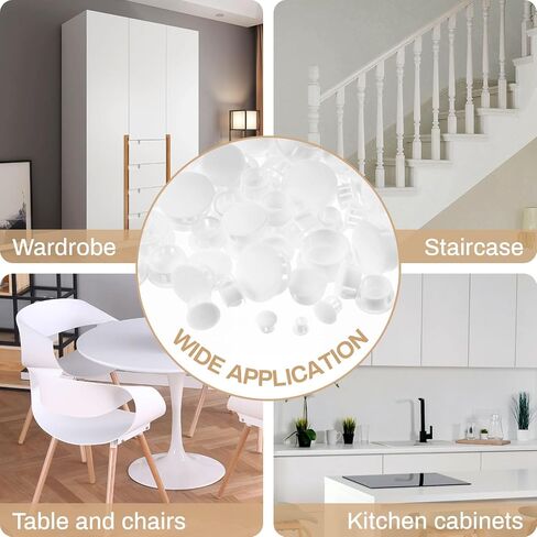 300 Pcs Plastic Hole Plugs White Screw Plugs Plastic Hole Cover Snap in Locking Hole Plug Flush Type Panel Round Hole Plugs for Kitchen Furniture Chair Cabinets Locking Hole(1/2 Inch, White, 300) in Saudi Arabia
