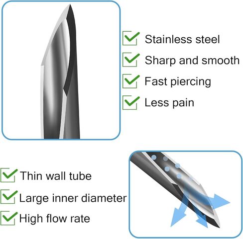 100 حزمة 23 إبرة مقاس 1 بوصة، إبر حقنة قفل Luer للمختبرات العلمية، الصناعية، 18G 20G 24G 25G 27G إبرة 1/2 بوصة in Kuwait