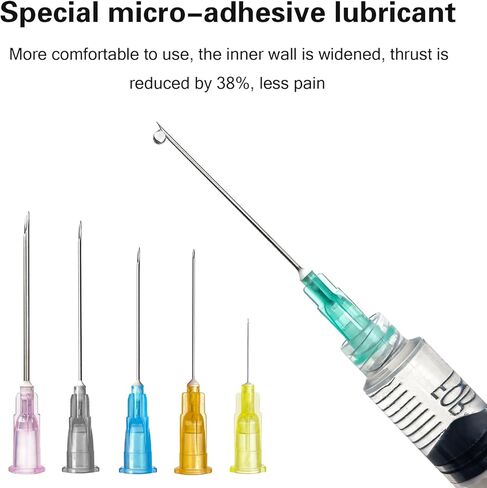 100 حزمة 23 إبرة مقاس 1 بوصة، إبر حقنة قفل Luer للمختبرات العلمية، الصناعية، 18G 20G 24G 25G 27G إبرة 1/2 بوصة in Kuwait