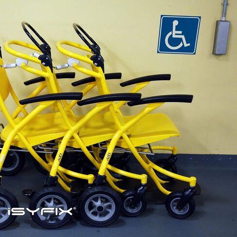 iSYFIX Handicap Signs Stickers Decal Symbol - 4 pack 6x6 inch - ADA Compliant - Premium Front Adhesive Vinyl for Applying inside the Window or Glass Door, Disabled Wheelchair Sign, Disability Sticker. in Kuwait