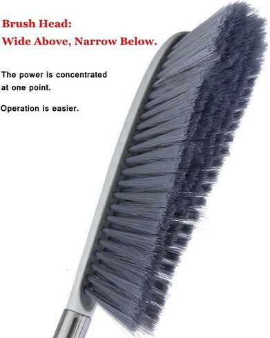 Dusting Brush, 13" Short Thick Firm Plastic Bristles, Medium Handheld Broom, Cleaning Heavier Litter, Workbench, Machine(Gray, 13 inch) in Kuwait