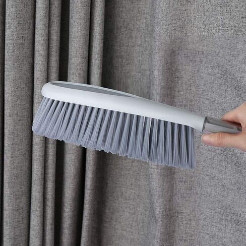 Dusting Brush, 13" Short Thick Firm Plastic Bristles, Medium Handheld Broom, Cleaning Heavier Litter, Workbench, Machine(Gray, 13 inch) in Kuwait