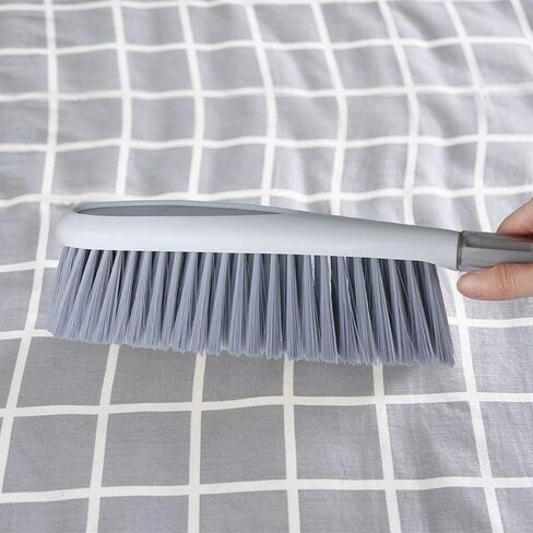Dusting Brush, 13" Short Thick Firm Plastic Bristles, Medium Handheld Broom, Cleaning Heavier Litter, Workbench, Machine(Gray, 13 inch) in Kuwait