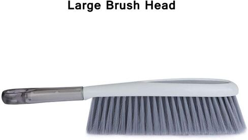 Dusting Brush, 13" Short Thick Firm Plastic Bristles, Medium Handheld Broom, Cleaning Heavier Litter, Workbench, Machine(Gray, 13 inch) in Kuwait