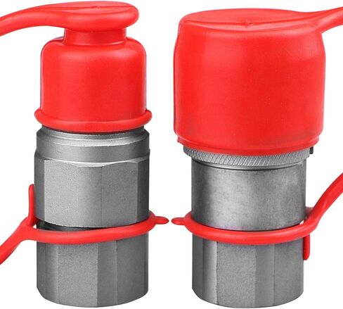 قارنات التوصيل/الوصلات الهيدروليكية ذات التوجيه الانزلاقي 1/2 بوصة SAE Bobcat Kubota ذات الوجه المسطح/وصلات التوصيل السريع، تبادل قارنة التوصيل السريع مع جسم 1/2 بوصة (معيار ISO 16028) + منفذ 1/2 بوصة SAE (3/4 بوصة - 16 ORB) خيط in Kuwait