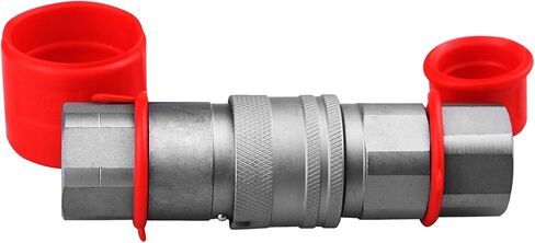 قارنات التوصيل/الوصلات الهيدروليكية ذات التوجيه الانزلاقي 1/2 بوصة SAE Bobcat Kubota ذات الوجه المسطح/وصلات التوصيل السريع، تبادل قارنة التوصيل السريع مع جسم 1/2 بوصة (معيار ISO 16028) + منفذ 1/2 بوصة SAE (3/4 بوصة - 16 ORB) خيط in Kuwait