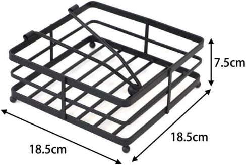 حامل مناديل، حامل مناديل 7.27 انش، حامل مناديل مطبخ معدني اسود مع ذراع وزن، حامل مناديل مربع لطاولة الطعام وغرفة المعيشة in Kuwait