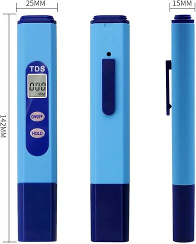 جهاز اختبار TDS، عداد مياه إلكتروني مع نطاق قياس 0-9990 جزء في المليون محمول لصناعة تربية الأحياء المائية وحمامات السباحة واختبار جودة مياه الصنبور المنزلية (أزرق) in Saudi Arabia