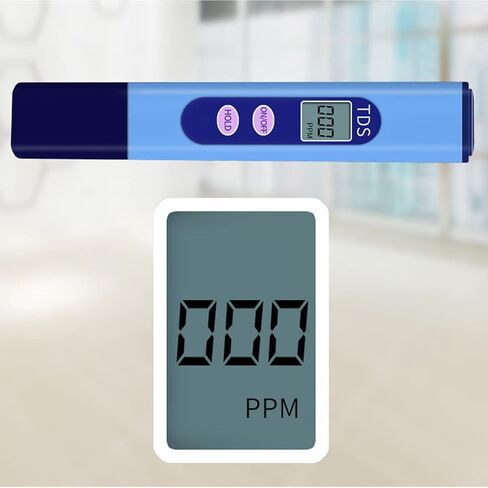 جهاز اختبار TDS، عداد مياه إلكتروني مع نطاق قياس 0-9990 جزء في المليون محمول لصناعة تربية الأحياء المائية وحمامات السباحة واختبار جودة مياه الصنبور المنزلية (أزرق) in Saudi Arabia