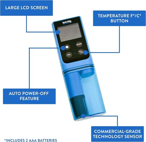 Solaxx MET01A SafeDip Digital Test Meter for pH, Chlorine, Salt and Temperature Blue in Saudi Arabia