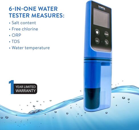 Solaxx MET01A SafeDip Digital Test Meter for pH, Chlorine, Salt and Temperature Blue in Saudi Arabia
