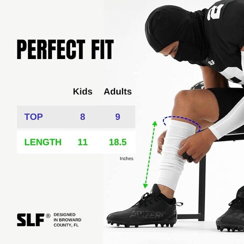 أكمام أرجل كرة القدم SLEEFS [زوج واحد] - للبالغين والشباب - أكمام ضاغطة على ربلة الساق للرجال والأولاد in Kuwait