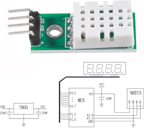 AEDIKO 6 قطعة SHTC3 وحدة قياس مستشعر درجة الحرارة والرطوبة الرقمية عالية الدقة I2C الاتصالات أفضل من AM2302 DHT22 in Kuwait