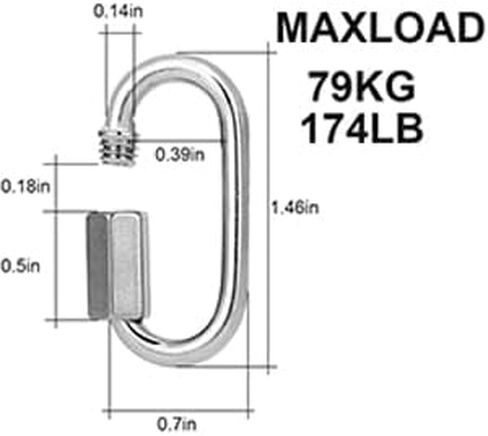 10Pcs Stainless Steel M4 Chain Link,5/32Inch D Shape Quick Link,Oval Threaded Repair Chain,500 Lbs Capacity,Large Dog Chain,Camping Equipment,Uporstvo,1/8In,5/32In,3/16In（M3.5,M4,M5)） in Saudi Arabia