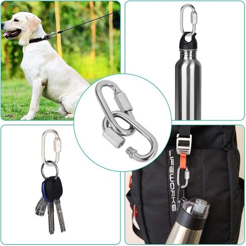 10Pcs Stainless Steel M4 Chain Link,5/32Inch D Shape Quick Link,Oval Threaded Repair Chain,500 Lbs Capacity,Large Dog Chain,Camping Equipment,Uporstvo,1/8In,5/32In,3/16In（M3.5,M4,M5)） in Saudi Arabia