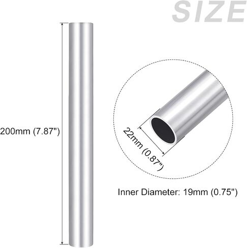 METALLIXITY 6063 Aluminum Tube (22mm OD x 19mm ID x 200mm L) 2Pcs, Aluminum Round Tubing - for Home Furnishing, Machinery, DIY Handicraft in Saudi Arabia