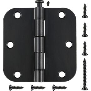 6 Pack Nickel Door Hinges Brushed Nickel 3-1/2 Interior Door Hinges Satin Nickel 3.5 Inch x 3.5"with 5/8"Radius Corners 3 ½"Silver Bedroom Residential Doors for Hinges Flat Indoor Door Hinge Hardware