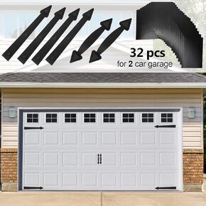 Eapele Magnetic Garage Door Windows Hardware Faux Windows Decoration Kit for Two Car Metallic Garage (32pcs)