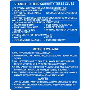 Laser Metal Miranda Warning Card / Standard Field Sobriety Test Clues Cards (3 PCS Blue) in Saudi Arabia