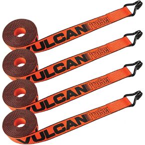VULCAN Winch Strap with Heavy Wire Hook - 2 Inch x 15 Foot - 4 Pack - PROSeries - 3,300 Pound Safe Working Load in Saudi Arabia