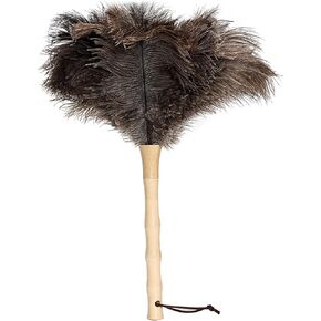 Ostrich Feather Duster 16 inch Ostrich Feather Duster Fluffy Natural Genuine Ostrich Feathers with Wooden Handle and Eco-Friendly Reusable Handheld Ostrich Feather Duster for Cleaning Supplies in Kuwait